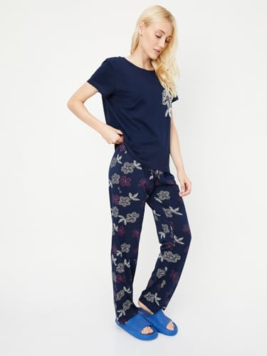 Image of Max Women's Printed Round Neck Half Sleeve Cotton Pyjama Set