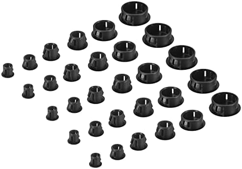 10 Tappi Foro In Nylon Rigido Con Blocco – Diametro Apertura 1 Pollice – Colore Nero