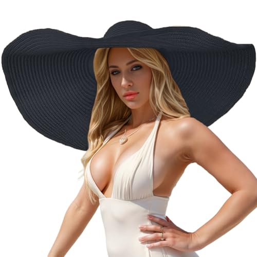 Sombrero de playa grande para mujer con ala ancha