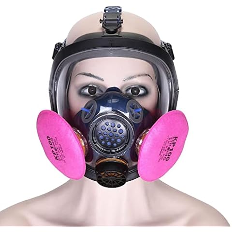 HOLULO Vollmaske Atemschutzmaske Wiederverwendbar mit Filter Für Polieren, Schweißen und Staub(Rosa Filter) Cover