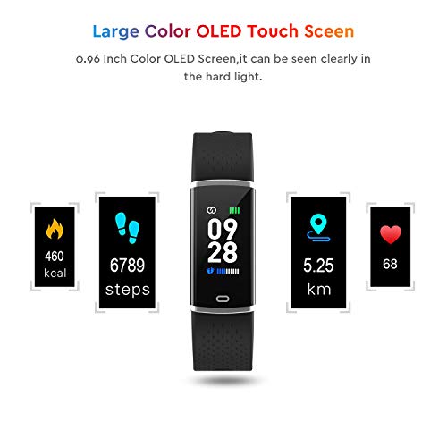 Fitness Watch Activity Tracker with Heart Rate Monitor - Slim Waterproof Smart Watch with Sleep Monitor, Step&Calorie Counter, Pedometer, Call/SNS Remind for Women Men Kids - Thumbnail 5