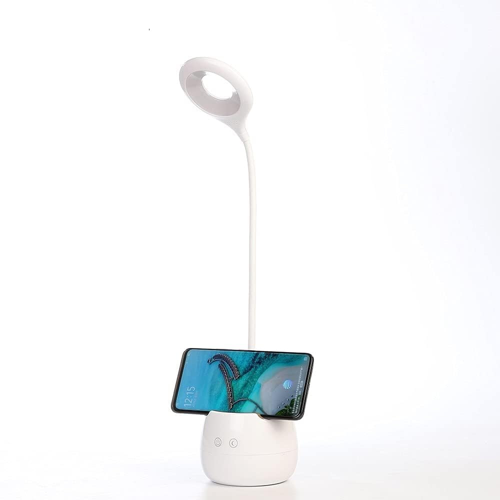 AHUJA INTERNATIONAL Table Lamp Touch On/Off Children Eye Protection Student Study Reading Dimmer Rechargeable Led Table Lamps with USB Charging Cable (White)-image-43