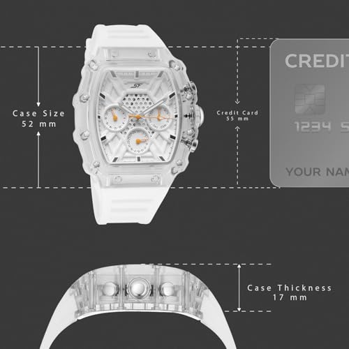 Image of SF Maiden Voyage Sport Watch Quartz Analog with White Dial White Silicon Strap Watch for Men - 77178PP02W