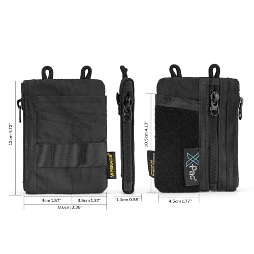 Image of VIPERADE VE18-S Small EDC Pouch, Mini Pocket Organizer Pouch for Men, EDC Pocket Organizer Pouch, 3 Slots with 2 Zipper Pockets, Velcro Pouch Multitool Pouch