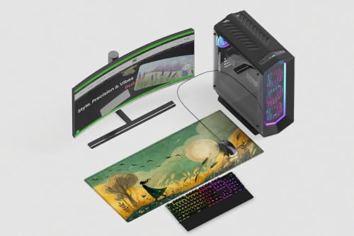 Image of Calm Dusk Premium Desk Mat | Anti-Skid | Anti-Slip | 80 x 30 cm | Laptop Mat for Work from Home /Office /Gaming- Extended Mouse pad and Keyboard Desk mat