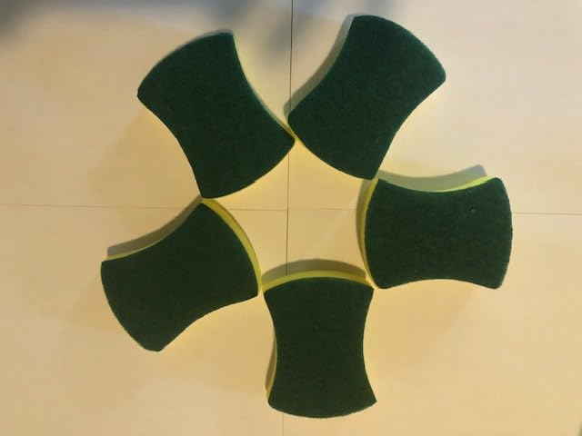 Image of Scrub Sponges for Dishes, Pack of 5, Green and Yellow
