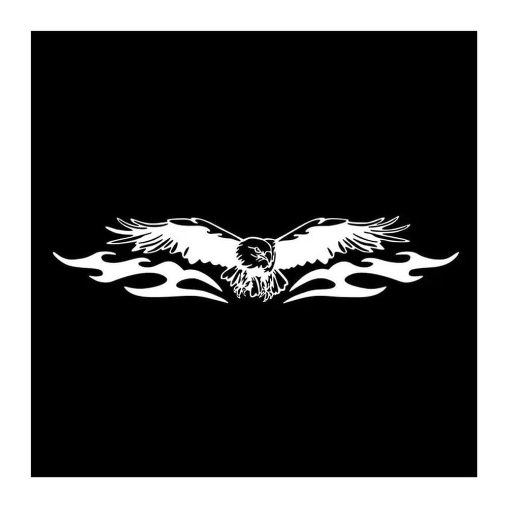 3pcs The Eagle Fire Totems Car Sticker DIY Hood Vinyl Decals Accessories Sports Wings Car Racing Stripes(White,50X15CM)