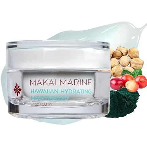 Hanalei Makai Marine Face Moisturizer, Non-Greasy Lightweight Gel Cream Lotion for Dry Skin - Hydrating & Rejuvenating Formula - Vegan, Cruelty-Free - Made in USA - 1.7 fl oz Cover