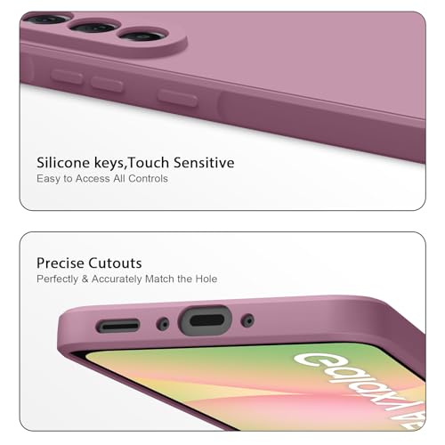 Soft Silicone Cases for Samsung Galaxy A56 6.7 Inch 5G,[Military Grade Drop Protection] [Anti-Scratch Microfiber Lining] Shockproof Slim Cover for Galaxy A56 (Rose Purple)