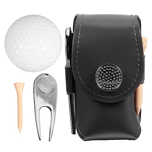 Kit portable de golf pour vos sessions sur le green avec tés et sacoche noire en PU
