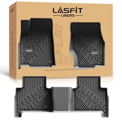 LASFIT Floor Mats for Jeep Grand Cherokee WL 2022-2025 2026 5-Seat (Include 4xe NOT for L) All Weather TPE Custom Fit Car Mats Floor Liners 1st & 2nd Row Black