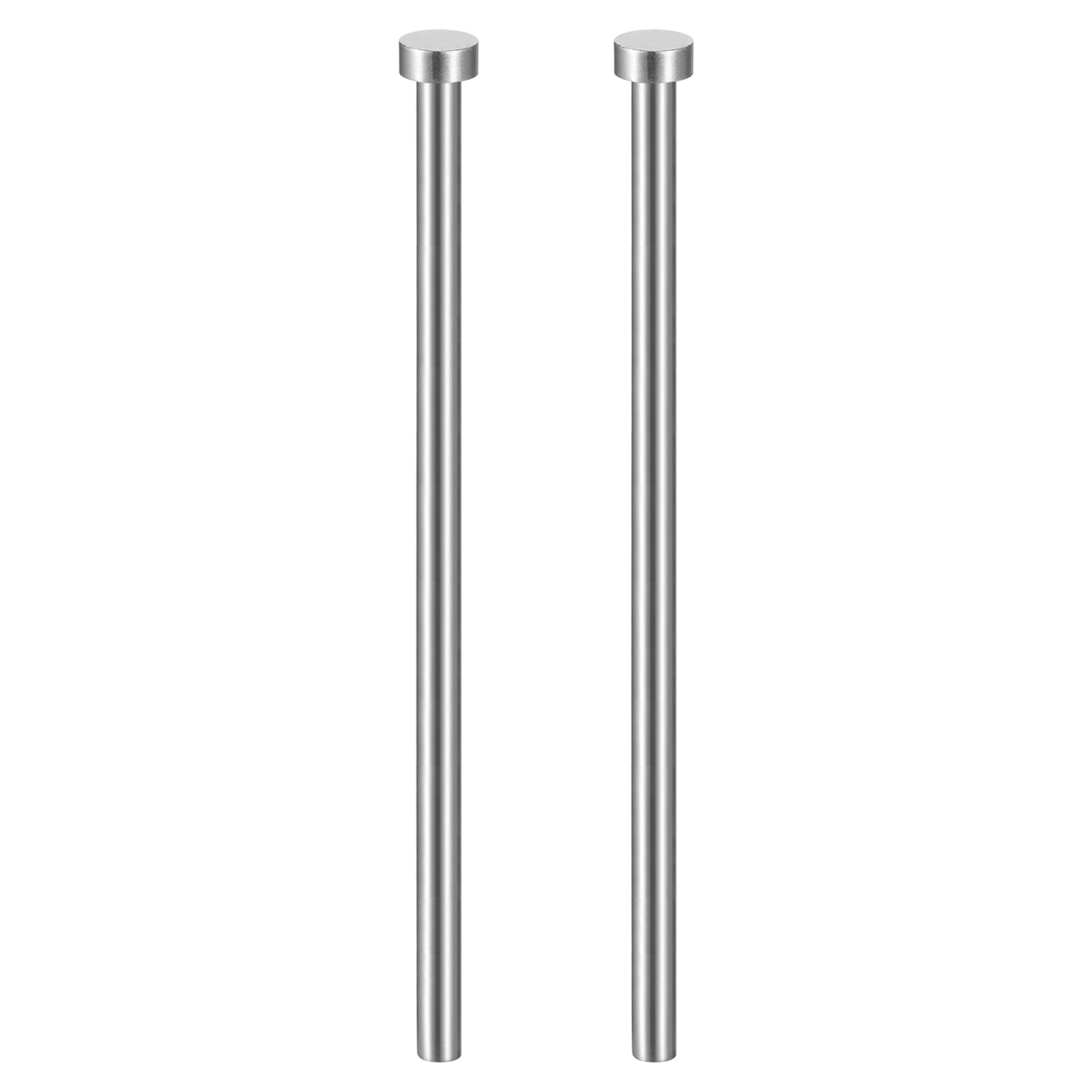 HARFINGTON 2pcs Straight Ejector Pin 1/4" Dia 150mm (5.9") Long GCR15 Round Tip Punches Steel Ejector Pin Punch for Die Manufacturing Mechanical