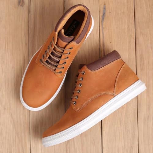 Image of Arkbird Casual Sneaker Boots, High-Top Sneakers Lace-up Leather Chukka Shoes for Men
