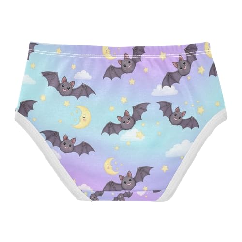 Cute Bats Girls' Underwear, Toddler Briefs, Girls' Cotton Brief Underwear, 2–8 Years2