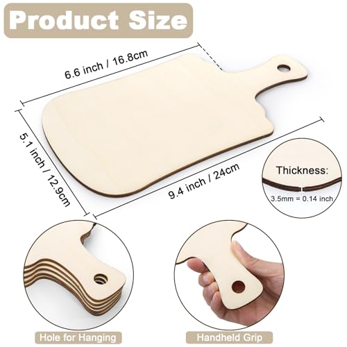 Set de 36 mini tablas de cortar de madera con mango miniatura 2
