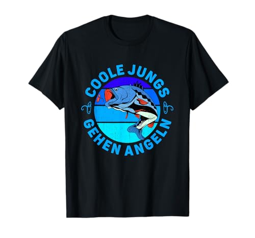 Angler Kinder Spruch lustig coole Jungs gehen angeln angel T-Shirt