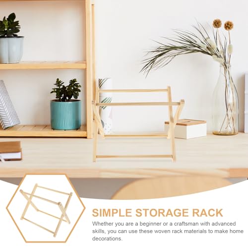 Beavorty Estante de Macramé DIY para Hacer Tú Mismo, Revistero Artesanal Marco de Madera Rústica, Soporte de Almacenamiento Decorativo para Libros y Accesorios, Adecuado para Hogar - imagen 7