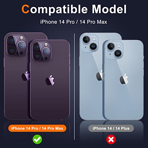 Uniqueme [3 Pack] Compatible For Iphone 14 Pro Max/Iphone 14 Pro Camera Lens Protector Tempered Glass,[Case Friendly][Scratch-Resistant][Night Shooting Mode]-Glitter Purple #TOP1