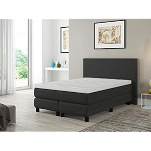Matratzen Perfekt Boxspringbett Florenz, 140 x 200 cm – Doppelbett mit 7-Zonen Federkernmatratze und Kaltschaum Topper…