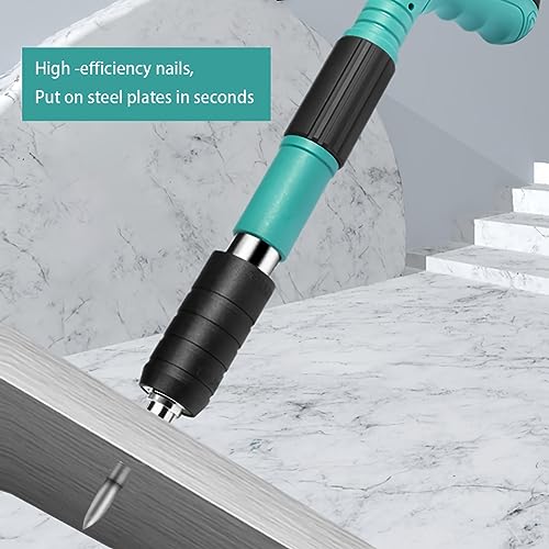 Image of Nail Gun Kit, 5-Speed Adjustable Manual Steel Stapler, 20 Pcs Nails Included, Portable Wall & Wood Fastening Tool, Concrete & Wall Anchor Slotting for Home & DIY Projects