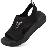 YASOWIN Sandalias Deportivas Ortopédicas para Mujer Zapatos con Punta Abierta Cuña Lavable de Malla de Verano Sandalias...