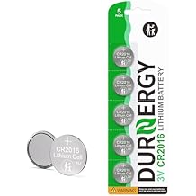 DURNERGY CR2016 3V Lithium Battery 5 Pack for Key Fob Car Remote, 2016, ECR2016, KCR2016, BR2016, DL2016, LM2016
