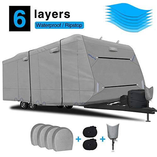 RVMasking 2020 Upgraded 6 Layers Top Travel Trailer RV Cover Fits 20'