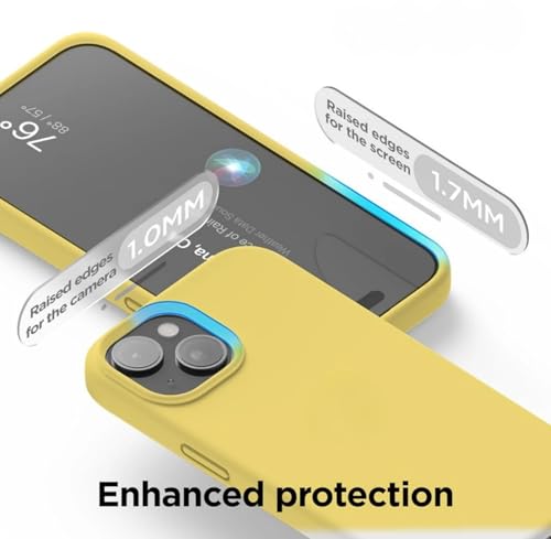 Image of Premium Liquid Silicone Case for iPhone 11 - Slim Full Body Protective Back Cover with Soft Microfiber Lining, Anti-Slip Grip Scratch Resistant Phone Case(Yellow)