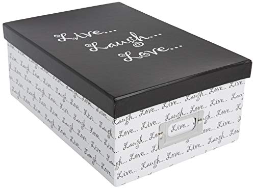 Pioneer Photo Albums B-1BW Photo Storage Box, Live, Laugh, Love Design