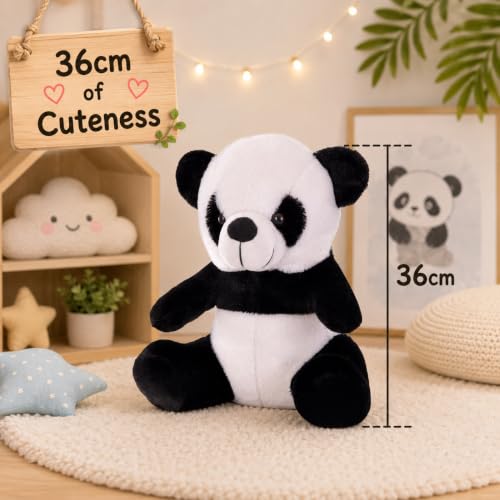 Image of GOLDENHUB Panda Bear, Sweet Expression, and Huggable Size, Ideal Gift for Any Occasion, Perfect Companion for Children 36 CM Sitting (Black & White)