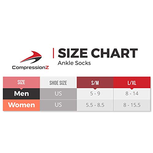CompressionZ Compression Ankle Socks 3-Pack, Enhance Performance and Aid Recovery3