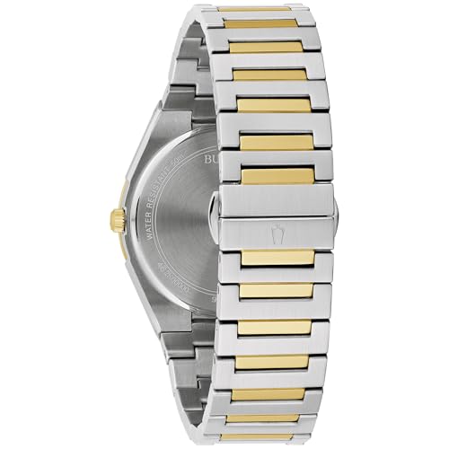 Image of Bulova Mens Dress Classic Quartz Two Tone Stainless Steel Watch, Patterned Dial, 39mm