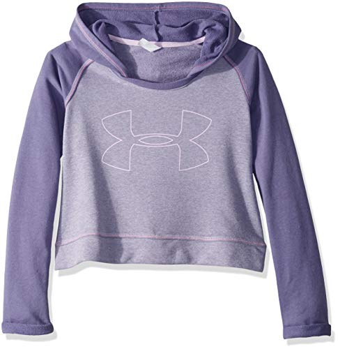 Under Armour Rival Terry Hoodie, Purple Luxe Light Heather//Mojo Pink, Youth X-Large