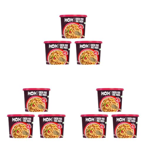 Image of MOM - Meal of the Moment, Cheesy Peri Peri Pasta, 65 /74 g (Pack of 9) - Ready to eat | No added Preservatives | Instant Meals | 100% durum wheat