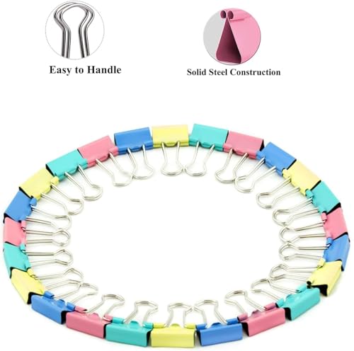 Image of Ufmarine 40 Pcs Small Binder Clips 3 /4 Inch Length, Colored Small Paper Clips for Office