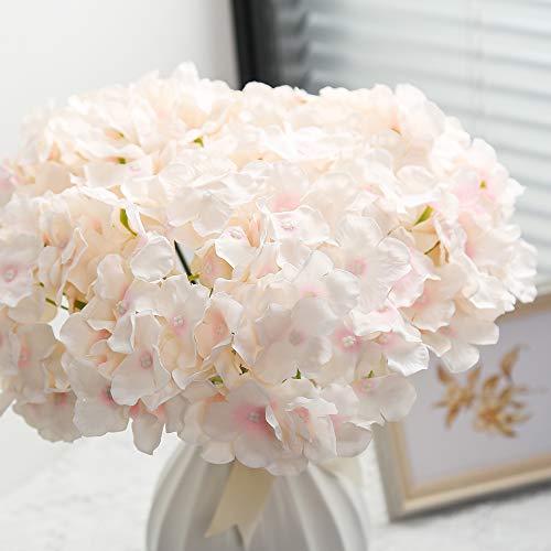 Ipopu Silk Hydrangea Flowers 10Pcs Champagne Hydrangea Artificial Flowers Fake Flowers For Baby Shower Centerpieces Diy Wedding Table Party Shop Decoration (Champagne) #TOP1
