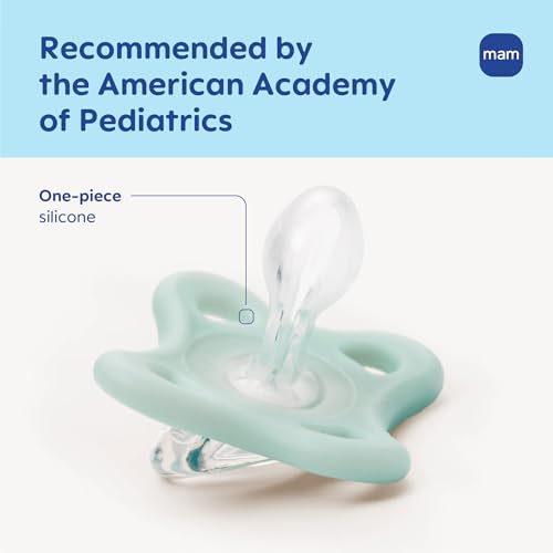 Image of MAM Comfort Baby Pacifier 3-12 Mths Lightweight One-Piece Silicone 2 Pack