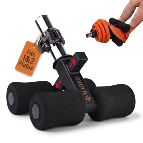 Exura Tib Bar Adjustable Tibialis Trainer for ATG & Knees Over Toes, Fits 1” and 2” Plates, Tibialis Bar for Shin, Ankle & Lower Leg Strength, Calf Raise & Leg Extension Workouts