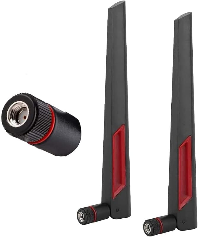 WiFi Antenna Dual Band 2.4GHz 5.8GHz 8 DBI RP-SMA Router for PCI-E WiFi Network Card USB Wireless Adapter Security IP Camera and ASUS RT-AC68u 2Pack
