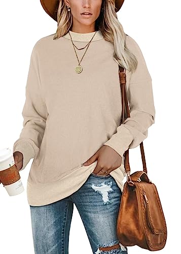 Jescakoo Pullover Damen Langarm Sweatshirt Rundhals Leicht Langarmshirt...