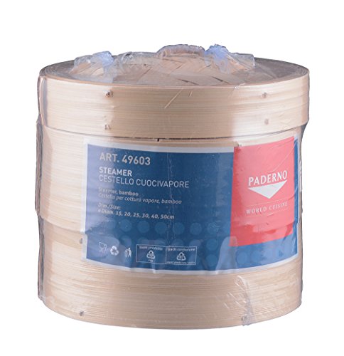 Cuiseur vapeur en bambou Paderno à double compartiment pour grands repas - 5