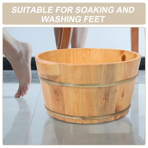 Tina de baño para pies de madera sólida para relajación miniatura 3