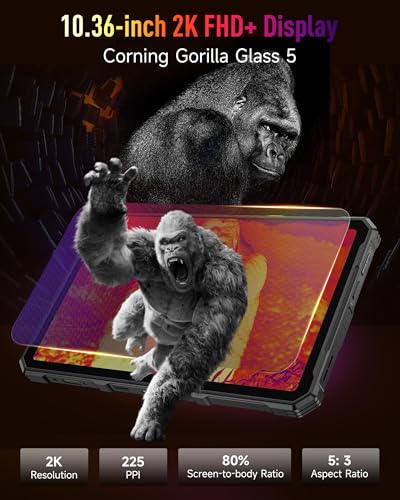 Image of Ulefone Armor Pad 4 Ultra Thermal Imaging 5G Rugged Tablet, 16GB + 256GB /2TB Expansion Android 15, 10.36 inch 2K Corning Display, IP68 /69K, 11800mAh(33W), 10W Dock Charging, 50MP + 32MP, 1100LM LED Lights