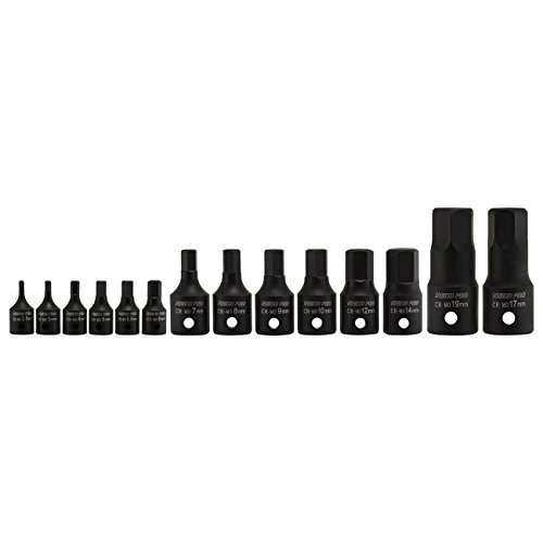 Neiko 01141B Allen-Bit Socket Set, Metric Socket Set, 2.5 Mm To 19 Mm, 1/4-Inch, 3/8-Inch, And 1/2-Inch Drive, Crmo Steel, Impact-Grade, 14-Piece Set #TOP2