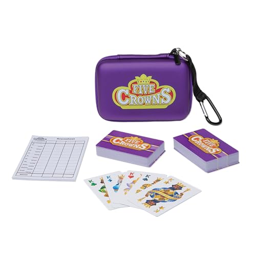 Five Crowns Travel Case Bundle, Cards, Scorecard Included – Card Game for Kids and Adults, Family Game Night, The Game isn’t Over Until The Kings Go Wild!, 5 Suited Rummy Style Card Game, Ages 8+ by PlayMonster - Used condition - US$21.16