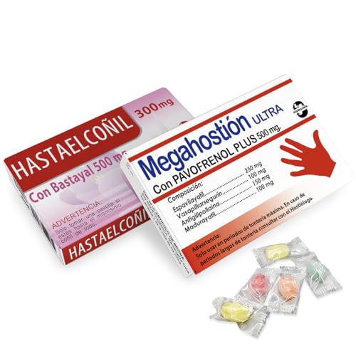 LINFORMAL Pack 2 Cajas PHARMACOÑA HASTAELCOÑIL y MEGAHOSTIÓN | Caramelos de Broma Divertidos | Regalos Originales y Graciosos para Hombre, Mujer y Amigo Invisible | Artículos de Broma