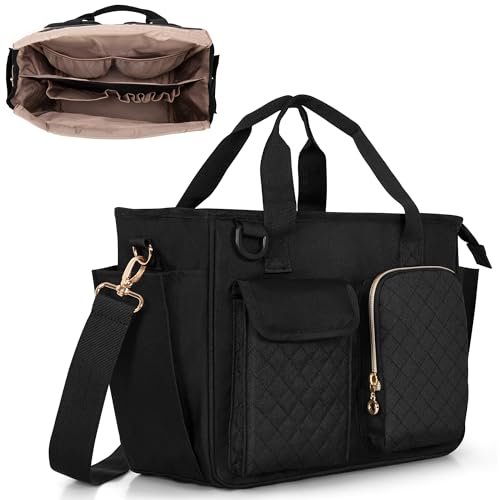 Sac de bible noir pour femme avec poches gourde Luxja