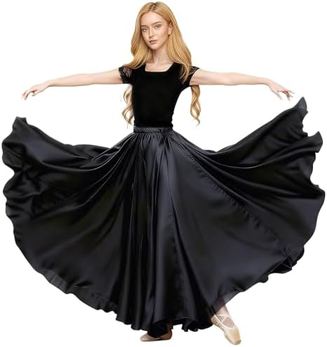 kewing Donne Danza del Ventre Raso Gonna Costume del Festival Lunghezza Completa Grande Swing Maxi gonne
