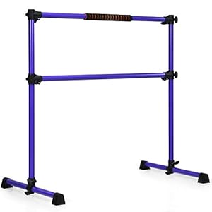 GOFLAME-Ballet-Barre-Portable-Double-Freestanding-Ballet-Barre-Adjustable-Heavy-Duty-Dancing-Stretching-Ballet-for-HomeDance-Barre-Fitness-Ballet-Bar GOFLAME Ballet Barre Portable Double, 4FT Freestanding Ballet Barre Adjustable, Heavy Duty Dancing Stretching Ballet Bar for Home, Dance Barre, Fitness Ballet Bar (Purple)