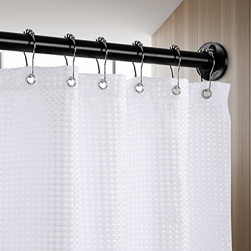 Briofox Matte Black Industrial Shower Curtain Rod - Never Rust Non-Slip 2-Way Mount Tension Curtain Rod - For Shower, Windows, Doorway, Closet, 42 To 72 Inch Stainless Steel #TOP5